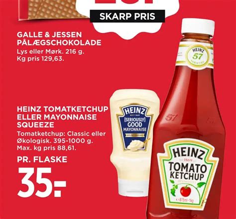 Heinz Tomatketchup Eller Mayonnaise Squeeze Tilbud Hos Meny