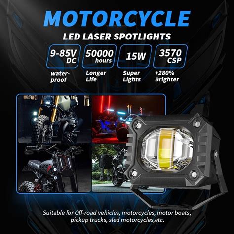 For Motorcycle Motorcycle Headlight LED Spotlight 40C 80C 1500LM 15W