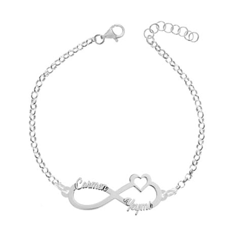 Pulsera Infinito Con Nombres Personalizados De Plata 925 Pulsera