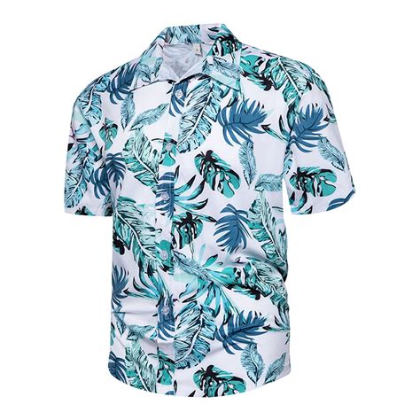 Busydd Mens Hawaiian Shirts Tropical Button Down Short Sleeve Shirts