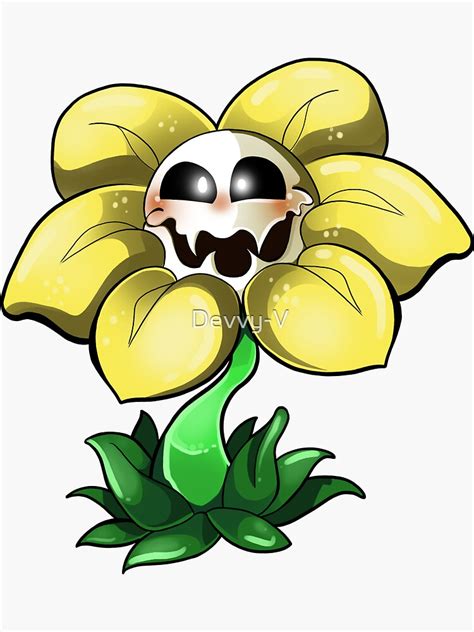 Flowey Sticker By Devvy V Redbubble