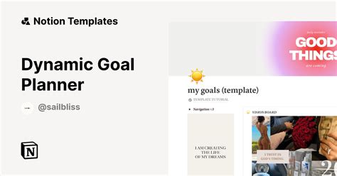 Dynamic Goal Planner Template | Notion Marketplace