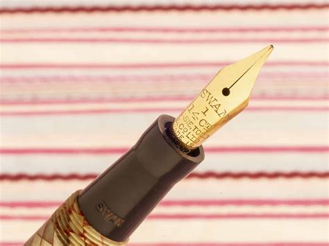 Mabie Todd Swan Snakeskin Lizard Red Eye Fountain Pen