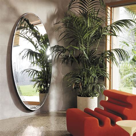 Wall Mounted Mirror Sosia Zanotta Contemporary Round Oval