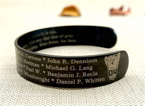 Custom Engraved Memorial Military Bracelet Military Black Stainless