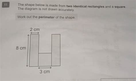 Solved The Shape Below Is Made From Two Identical Rectangles And A