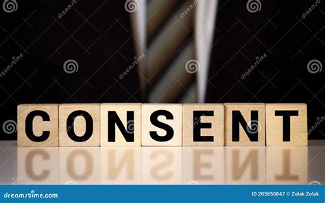 Consent Word From Wooden Blocks On Desk Stock Image Image Of Letter