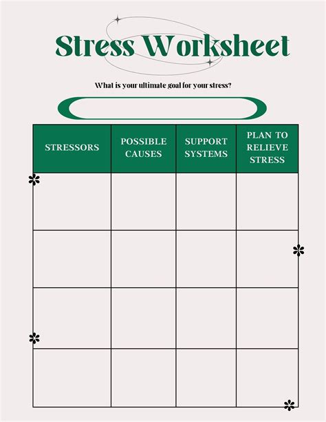 Effective Stress Management Worksheets Activities Mental