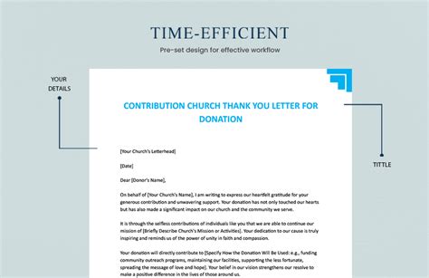 Contribution Church Thank You Letter For Donation in Word, Google Docs ...