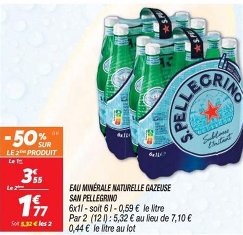 Promo EAU MINÉRALE NATURELLE GAZEUSE SAN PELLEGRINO chez Netto