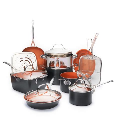 Gotham Steel Ultimate Piece All In One Copper Brown Cookware Set