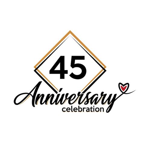 Premium Vector 45 Years Anniversary Celebration Vector Template