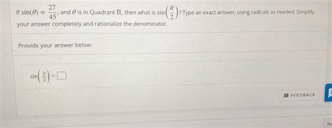 Solved If Sin And Is In Quadrant Ii Then What Is Chegg