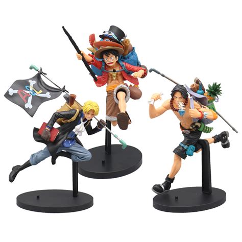 Unids Set Anime One Piece Figura Monkey D Luffy Portgas Ace Sabo Tres