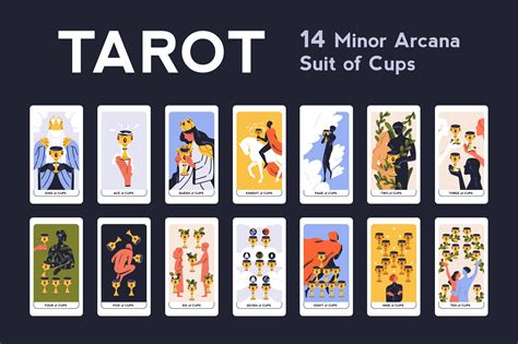 Suit Of Cups Tarot Cards Set Illustrations Creative Market