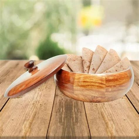 Round Wooden Casserole Chapati Box At Rs Piece Wooden Casserole