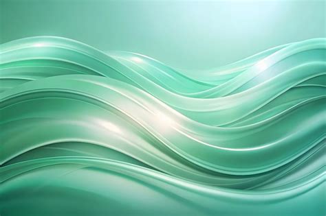 Abstract Mint Green Fluid Wave Background Design Premium Ai Generated