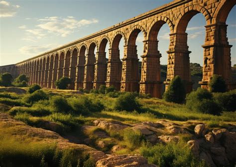 Premium AI Image | The ancient Roman aqueducts a testament to Roman ...