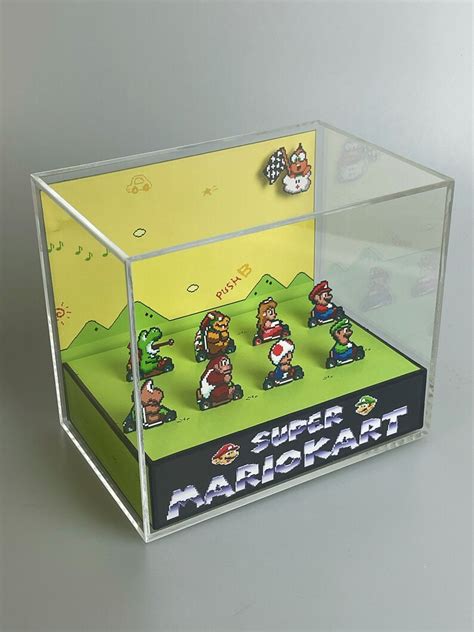 Super Mario Kart D Cube D Retro Gaming Cube Diorama Etsy