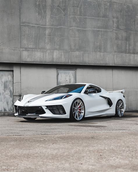 White Chevrolet Corvette C8 Brixton Forged™