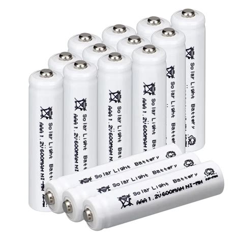 White color for 15 pcs AAA solar battery Solar Light Batteries ...