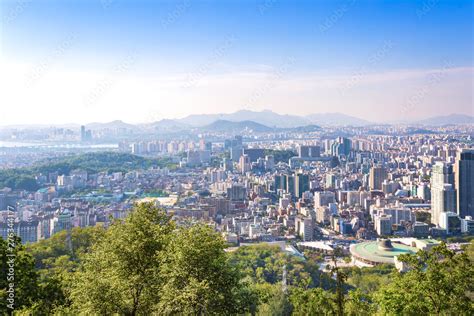 Skyscraper and building n Seoul tower of Seoul city skyline in Downtown ...