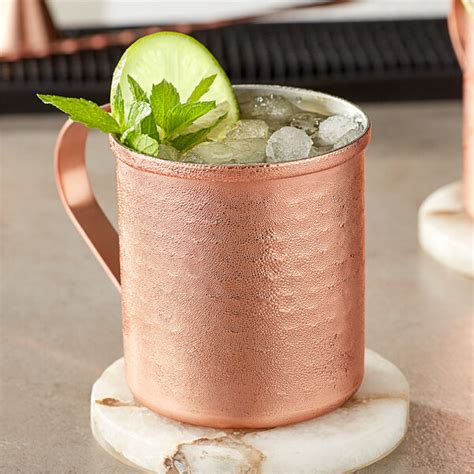 Acopa Alchemy 14 Oz Straight Sided Hammered Copper Moscow Mule Mug