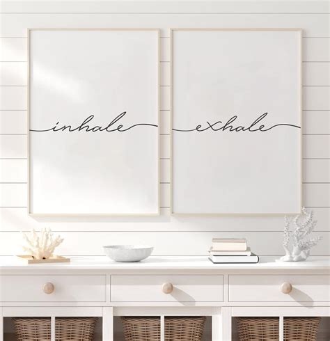 Amazon LEMIAOLIN Set Of 2 Print Poster Inhale Exhale Wall Art