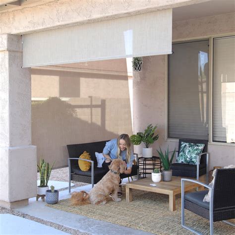 Outdoor Motorized Solar Roller Patio Shades | SelectBlinds.com