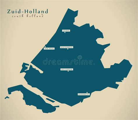 Modern Map - Zuid Holland NL Stock Illustration - Illustration of ...