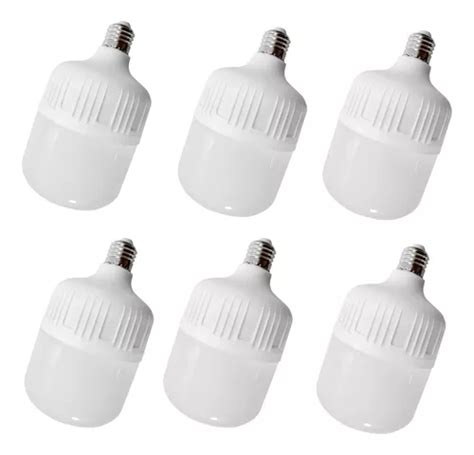 Kit 6 Pzs Foco Led Para Casa 50w Ahorradores Tipo Bala E Luz Blanco