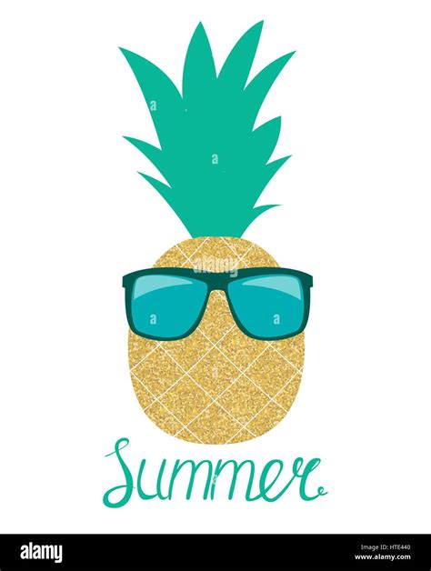 Pineapple In Glasses Summer Concept Background Vector Illustrat Stock Vector Image And Art Alamy