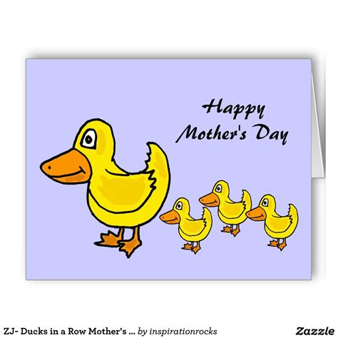 Zj Ducks In A Row Mothers Day Card Zazzle Cards Happy Mothers