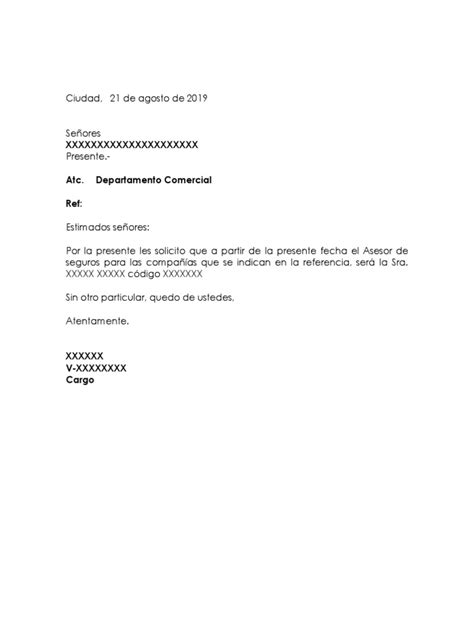 Carta Cambio De Agente Pdf