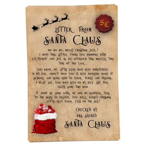 Personalised Santa Letter HI Souvenirs