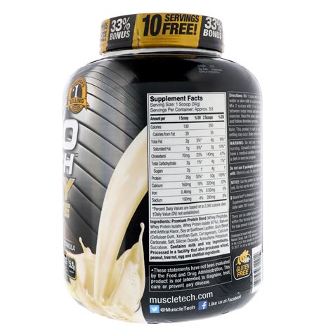 Muscletech Nitro Tech Whey Plus Isolate Gold Vanilla Bean 4 Lbs 1