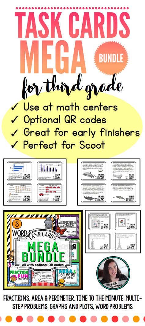 Math Task Cards BUNDLE For 3rd Grade Math Task Cards Task Cards Math