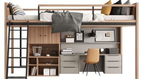 premium photo compact sleeping loft design  white background