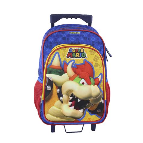 Mochila Grande Con Ruedas Chenson Mario Bros Bowser Le Bolsh