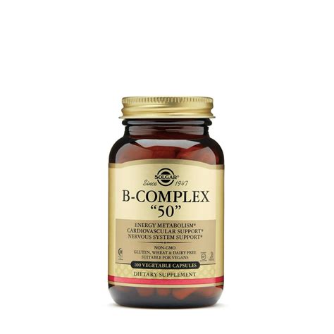 Solgar B Complex 50 100 Vegetable Capsules