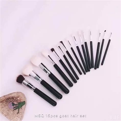 Msq 15pcs Goat Hair Makeup Brush Set Eyeshadow Contour Wholesale Makeup Brushes Private Label