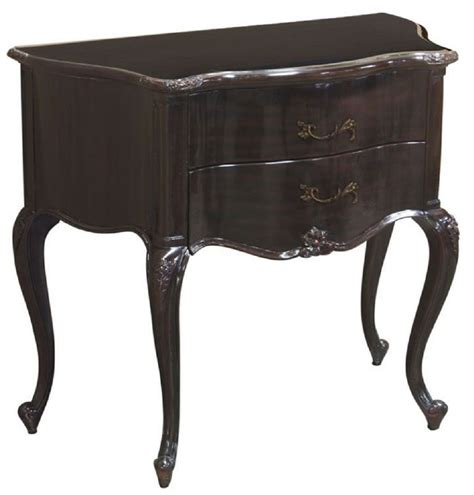 Casa Padrino Luxury Baroque Bedside Table Black Handmade Solid Wood