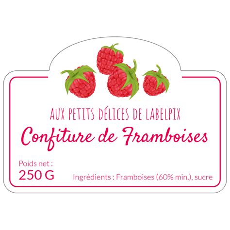 Étiquettes confitures de framboises Impression autocollants en ligne