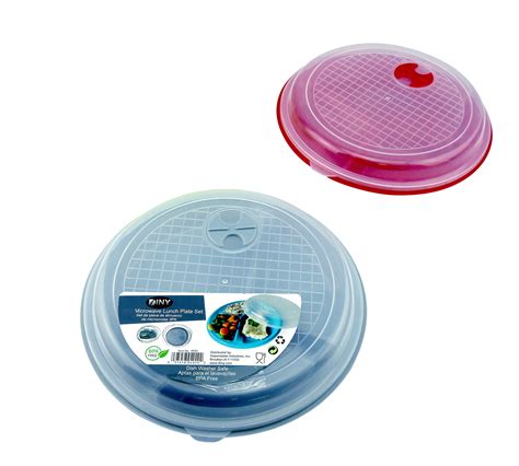 2 Pack BPA Free Plastic Divided Plates with Vented Lids - Microwave ...