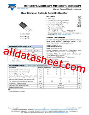 Mbr Pt Datasheet Pdf Vishay Siliconix