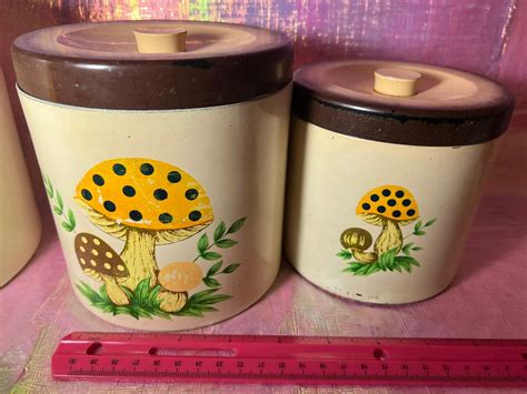 Vintage Sears Merry Mushroom Canister Set Etsy