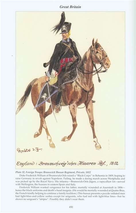 Brunswick Oels Ussari 1812 Al Servizio Inglese Uniform Braunschweig