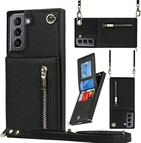 Jaorty Crossbody Wallet Case For Samsung Galaxy S21 5G Case With Card