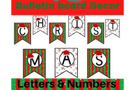 Christmas Bulletin Board Letters Numbers Graphic By Vin Arts Creative