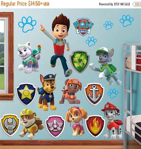 ON SALE Paw Patrol Wall Stickers Kids Decor Removable Decal